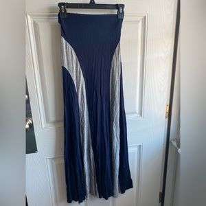 Blue and grey super stretchy maxi skirt by Monteau